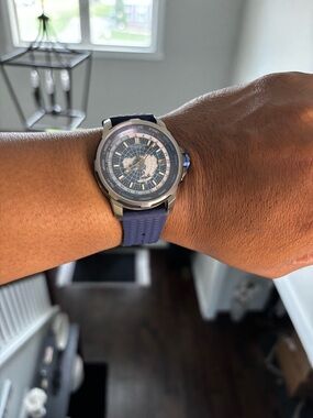 Eternal Earth GMT Blue Dial Men's World Time Watch with Blue Strap